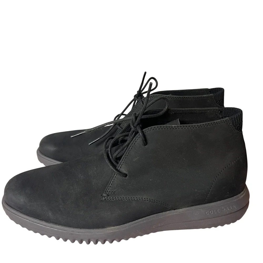 Cole Haan Grand Modern Craft Chukka Boots Black Leather Men's‎ Size 11 M